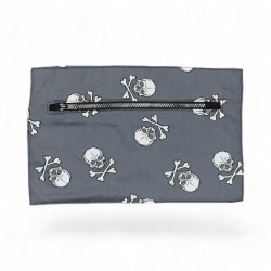 SUDADERA BOLSILLO RECTO CREMALLERA MOD. CALAVERA GRIS